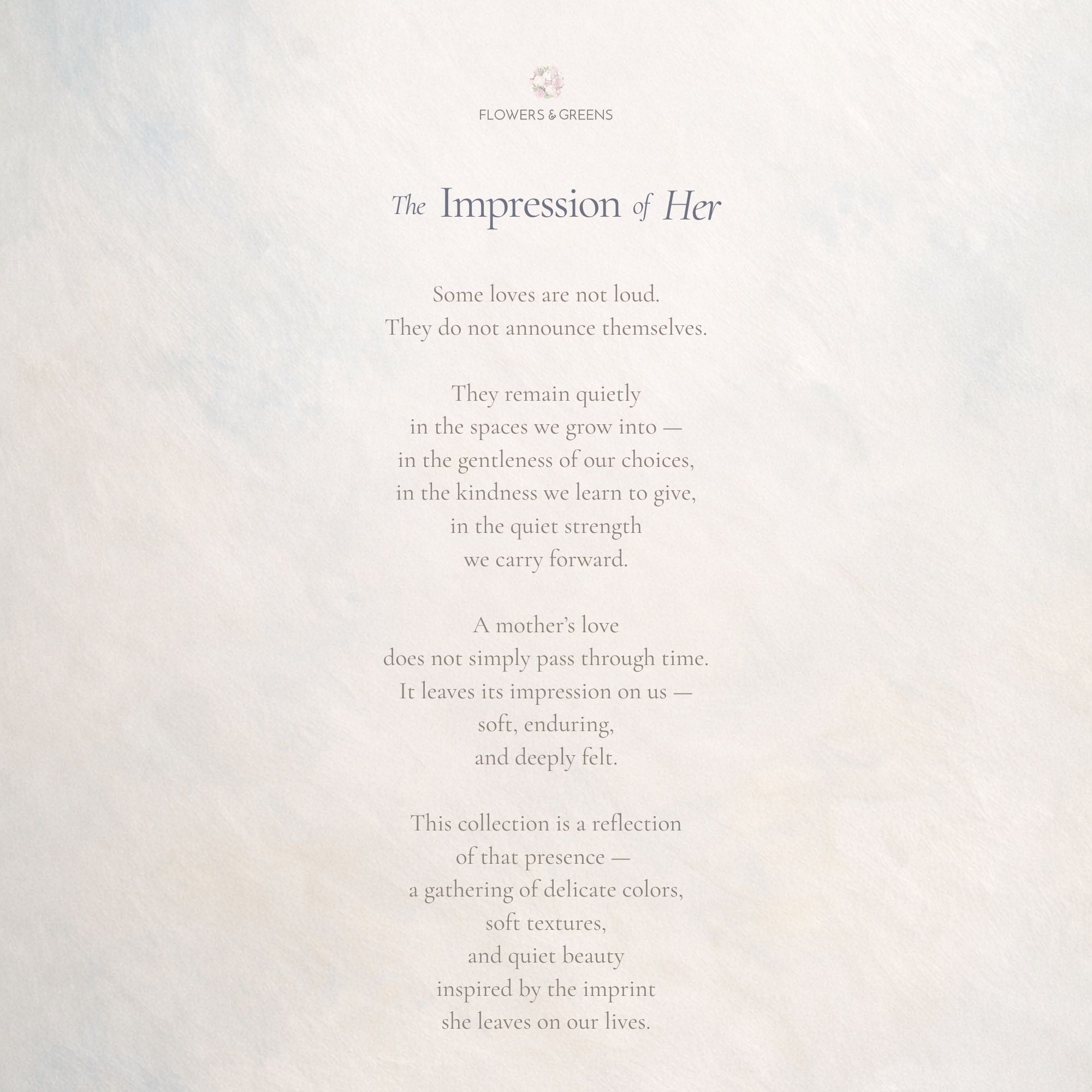 The Impression Of Her, Mother’s Day 2026 2